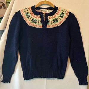 Vintage Wool Preppy Sweater - The Eagle's Eye - Sz 36 (M)